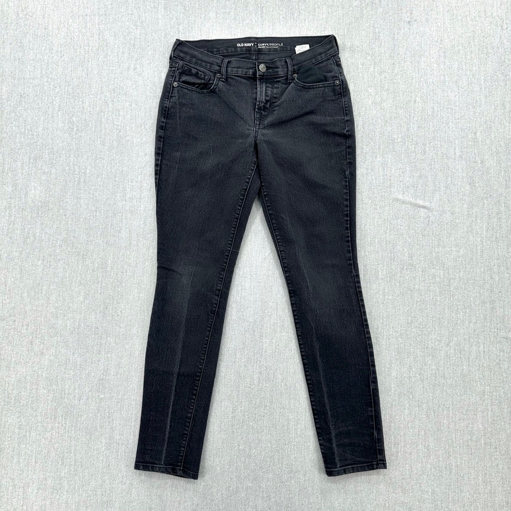 Old Navy Jeans Womens 2 Black Curvy Mid-Rise Skinny Denim Stretch Pants